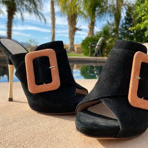 Jean Michel Cazabat Black Suede Shoes 3" Heels 37